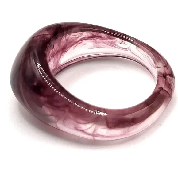 New Without Tags Pink Clear Chunky Ring Size 8 - Picture 4 of 4